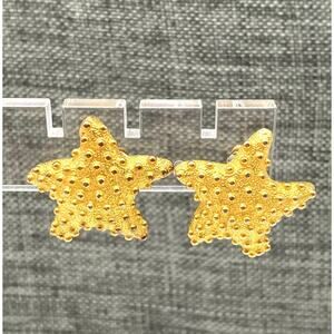 Anne Klein Starfish Earrings Gold Tone Vintage